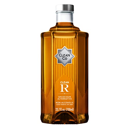 CleanCo Clean R Non-Alcoholic, Spiced Rum Alternative Spirit, Low Calorie | No Sugar, No Sweeteners | Spiced Rum Alternative | Vegan, Gluten-Free, 700ml / 23.7fl oz