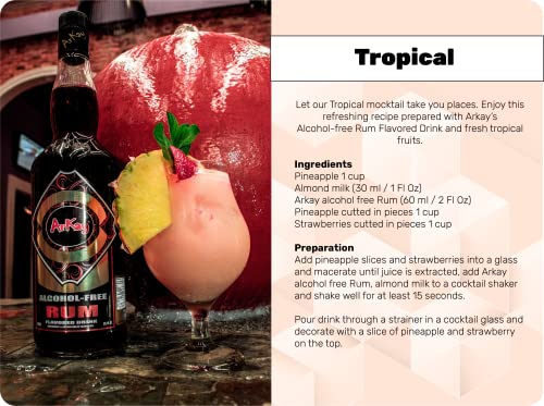 ArKay Non-Alcoholic Rum | Make Great Zero Proof Cocktails | Rum Alternative | 0 Calories 0 Sugar |