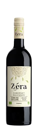 Zéra Non Alcoholic Wine - Cabernet Sauvignon, 750mL Bottle, 6-Pack | Organic Alcohol Free Red Wine | Made in France | Fruit Centered with Spicy and Peppery Notes | Non-GMO Seeds and French Oak