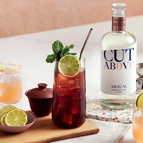CUT ABOVE Zero Alcohol Mezcal | Premium Zero Proof Spirit | Non-Alcoholic | Alcohol Free Cocktails | 25.4 fl. oz. (750mL)