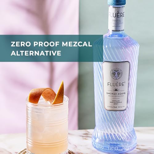 FLUÈRE Mezcal/Tequila Alternative - Smoked Agave, Non-Alcoholic Distilled Spirit, 23.7 Fl Oz | Low Calories | Created for Cocktails | Non-Alcoholic Mezcal Alternative