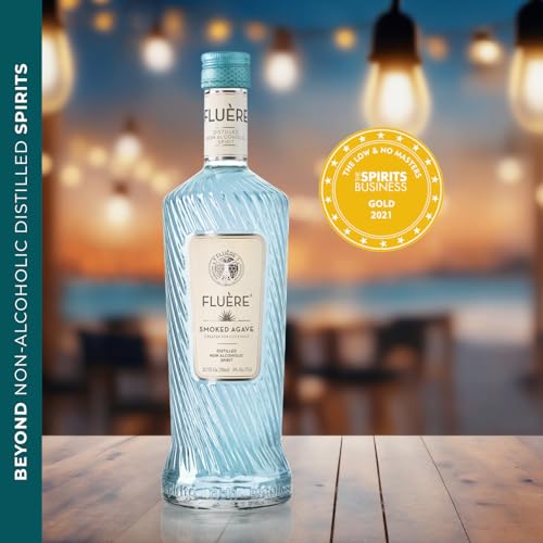 FLUÈRE Mezcal/Tequila Alternative - Smoked Agave, Non-Alcoholic Distilled Spirit, 23.7 Fl Oz | Low Calories | Created for Cocktails | Non-Alcoholic Mezcal Alternative