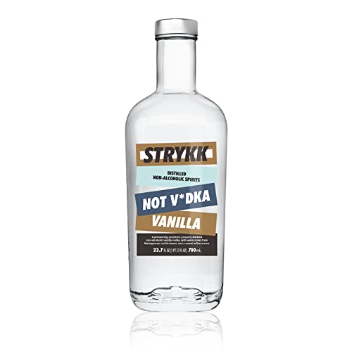 STRYKK NOT VANILLA VODKA | Zero Proof Non Alcoholic Spirit Alternative, Infused with Madagascan Vanilla Beans | All Natural, No Sugar, Fat, Carbs, or Artificial Flavors 700ml