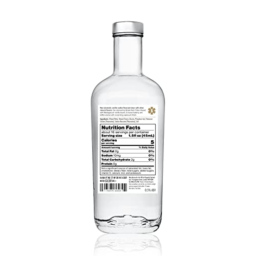 STRYKK NOT VANILLA VODKA | Zero Proof Non Alcoholic Spirit Alternative, Infused with Madagascan Vanilla Beans | All Natural, No Sugar, Fat, Carbs, or Artificial Flavors 700ml