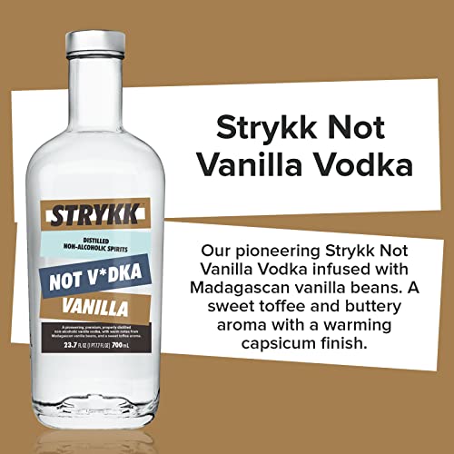 STRYKK NOT VANILLA VODKA | Zero Proof Non Alcoholic Spirit Alternative, Infused with Madagascan Vanilla Beans | All Natural, No Sugar, Fat, Carbs, or Artificial Flavors 700ml