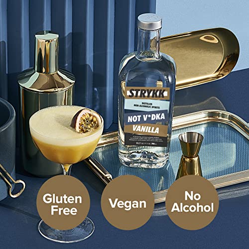 STRYKK NOT VANILLA VODKA | Zero Proof Non Alcoholic Spirit Alternative, Infused with Madagascan Vanilla Beans | All Natural, No Sugar, Fat, Carbs, or Artificial Flavors 700ml