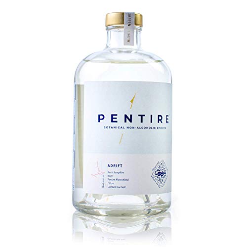 Pentire Adrift 70cl - Botanical Non Alcoholic Gin - Distilled from Native Cornish Plants - No Added Sugar - Vegan - No Artificial Flavours & Colourings - Alcohol Free Spirit