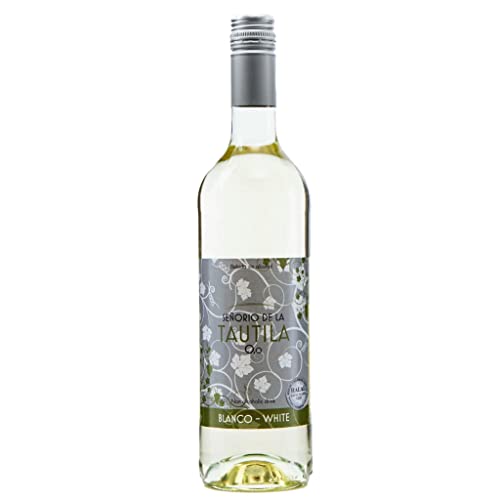 Señorio de la Tautila Blanco Airen Dealcoholized 0.0% Non-Alcoholic White From Spain, Halal Certified and Vegan (750ml, 6 Bottles)