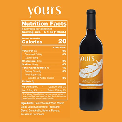 YOURS Non-Alcoholic Cabernet Sauvignon - Award-Winning, Low-Cal, Low-Carb