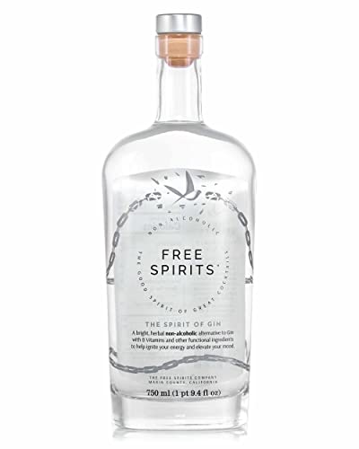 Free Spirits | The Spirit of Gin | Award Winning Non-Alcoholic Spirit for Cocktails | Juniper & Citrus Notes, Only 5 Calories, Vegan & Gluten-Free with Mood Lifting Vitamins | 750 ml