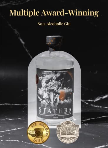 Statera - Non Alcoholic Gin With Electrolytes - Distilled With Gin Botanicals - Sugar Free & Calorie Free - Handcrafted for Delicious & Responsible Alcohol Free Cocktails - 26 Fl Oz