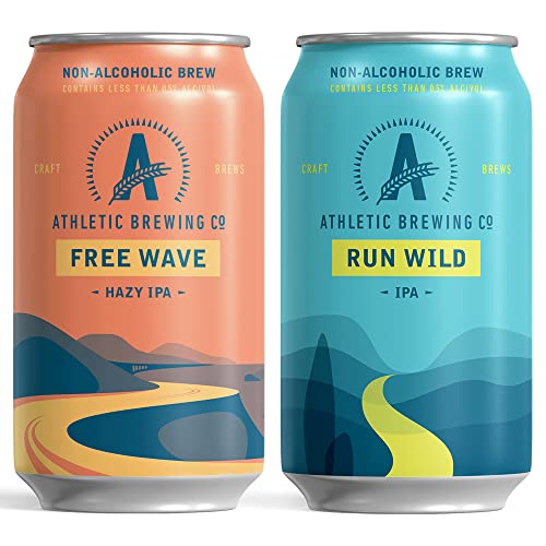Athletic Brewing Co. Craft Non-Alcoholic Beer 12-Pack - IPAs - Low-Cal, All Natural