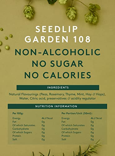 Seedlip Garden 108 - Non-alcoholic Spirit | Calorie Free, Sugar Free | Non-alcoholic Cocktails | 23.7fl oz (700ml)