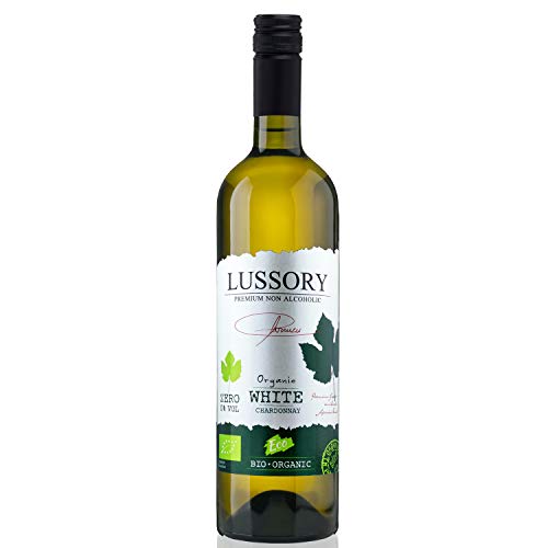 Lussory Organic Chardonnay Dealcoholized 0.0% Non-Alcoholic White From Spain, Low Calories, Organic, Vegan (750ml, 1 Bottle)