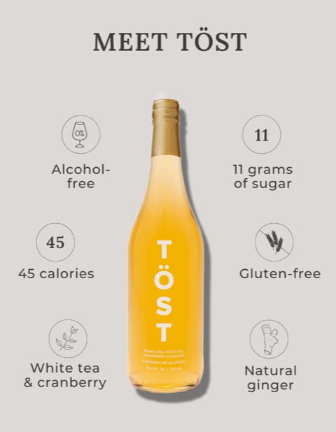 TÖST All-Natural Alcohol Free Sparkling Beverage, 25.4 Fl Oz (Pack of 3)