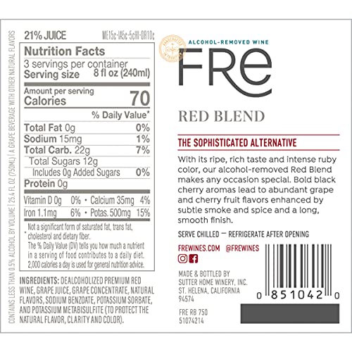 FRE Alcohol-Removed Red Wine Blend, 750mL