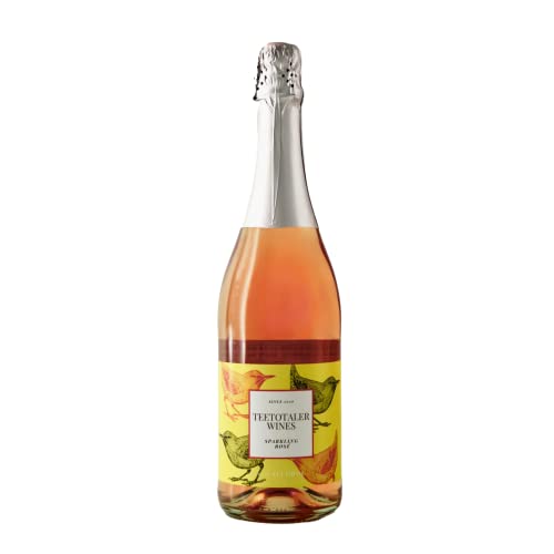 Teetotaler Non Alcoholic Wine - Sparkling Rosé Wine, 750mL Bottle | Alcohol Free Wine | Great for Baby Showers | Made in Spain from Tempranillo Grapes | Crisp & Refreshing | Low Sugar Beverage