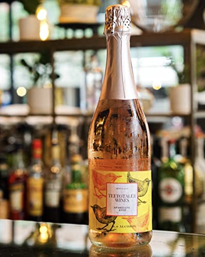 Teetotaler Non Alcoholic Wine - Sparkling Rosé Wine, 750mL Bottle | Alcohol Free Wine | Great for Baby Showers | Made in Spain from Tempranillo Grapes | Crisp & Refreshing | Low Sugar Beverage