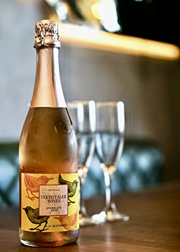 Teetotaler Non Alcoholic Wine - Sparkling Rosé Wine, 750mL Bottle | Alcohol Free Wine | Great for Baby Showers | Made in Spain from Tempranillo Grapes | Crisp & Refreshing | Low Sugar Beverage