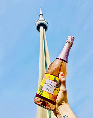 Teetotaler Non Alcoholic Wine - Sparkling Rosé Wine, 750mL Bottle | Alcohol Free Wine | Great for Baby Showers | Made in Spain from Tempranillo Grapes | Crisp & Refreshing | Low Sugar Beverage