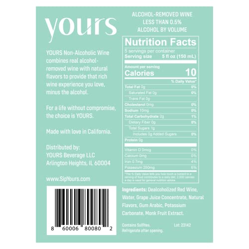 YOURS California Red Blend: Award-Winning Non-Alcoholic Wine