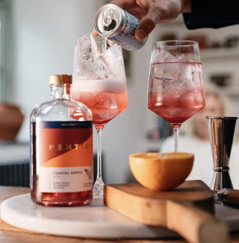 Pentire Coastal Spritz 70cl - Botanical Non Alcoholic Blood Orange Gin - Distilled from Native Cornish Plants - No Added Sugar - Vegan - Nothing Artificial - Alcohol Free Spirit - Flavoured Gin
