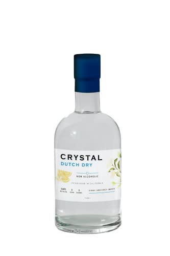 Crystal Dutch Dry Non- alcoholic zero proof spirit alternative premium beverage with zero sugar zero calories 0.00% alcohol gin replacement