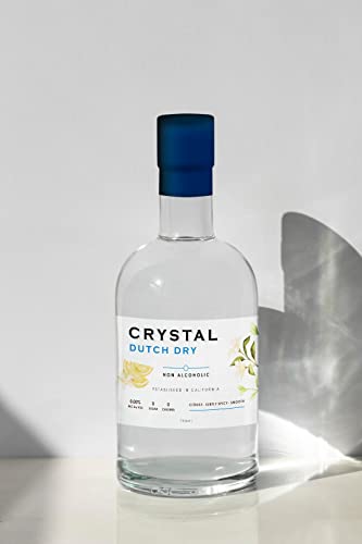 Crystal Dutch Dry Non- alcoholic zero proof spirit alternative premium beverage with zero sugar zero calories 0.00% alcohol gin replacement