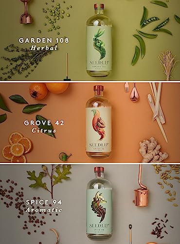 Seedlip - Non-Alcoholic Spirits Trio Bundle | Grove 42, Garden 108 and Spice 94 | Calorie Free, Sugar Free | Spirit Alternative | Alcohol Free Cocktails | 23.7 fl oz (Pack of 3, 700ml)