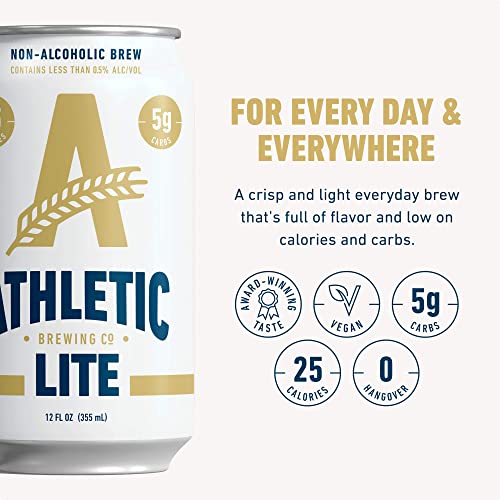 Athletic Brewing Light Craft Non-Alcoholic Beer - 6 Pack