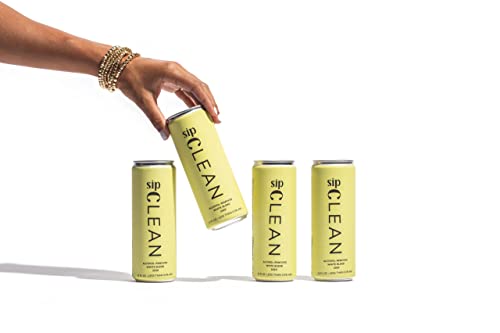 SipClean Low Alcohol White Wine .5% 4 Pack- No Added Sugar Sparkling Non Alcoholic Wine