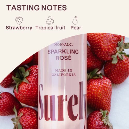 Sparkling Rosé Cans, Non-Alcoholic California Wine Mocktail (Pack of 4)