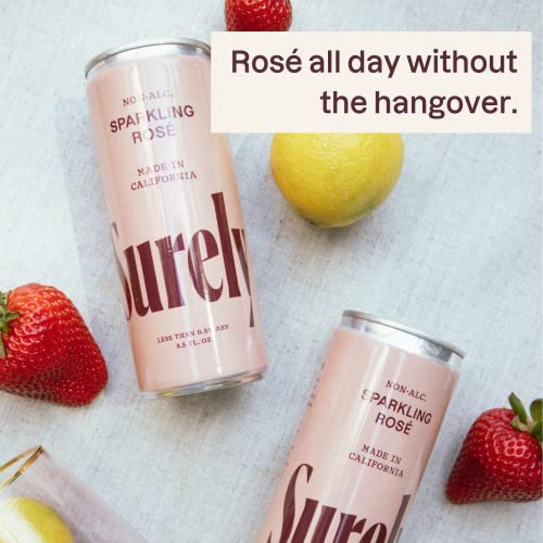 Sparkling Rosé Cans, Non-Alcoholic California Wine Mocktail (Pack of 4)