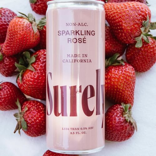 Sparkling Rosé Cans, Non-Alcoholic California Wine Mocktail (Pack of 4)