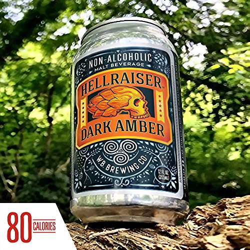 WELLBEING BREWING CO. 6 Pack Cans - Hellraiser Dark Amber Non-Alcoholic Craft Beer