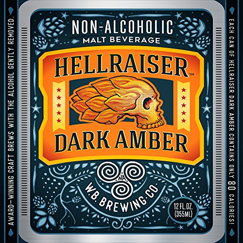 WELLBEING BREWING CO. 6 Pack Cans - Hellraiser Dark Amber Non-Alcoholic Craft Beer