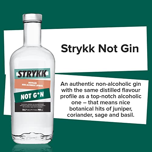 STRYKK NOT GIN | Zero Proof Non Alcoholic Spirit with Juniper Basil and Rosemary | Alternative to Traditional London Dry Gin | All Natural, No Sugar, Fat, Carbs, or Artificial Flavors 700ml