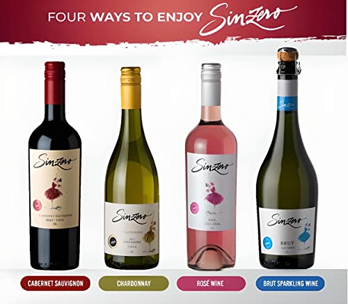SINZERO Cabernet Sauvignon - Premium Non Alcoholic Red Wine Low Calories, Vegan Suitable , 25.4 FlOz