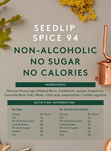 Seedlip Spice 94 - Non-alcoholic Spirit | Calorie Free, Sugar Free | Spirit Alternative | Alcohol Free Cocktails | 23.7fl oz (700ml)