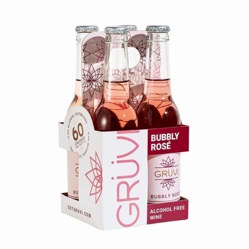 Gruvi Bubbly Rosé, Alcohol-Free, Award Winning, 9.3 fl oz, Pack of 8