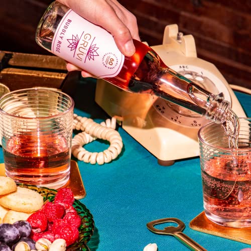 Gruvi Bubbly Rosé, Alcohol-Free, Award Winning, 9.3 fl oz, Pack of 8