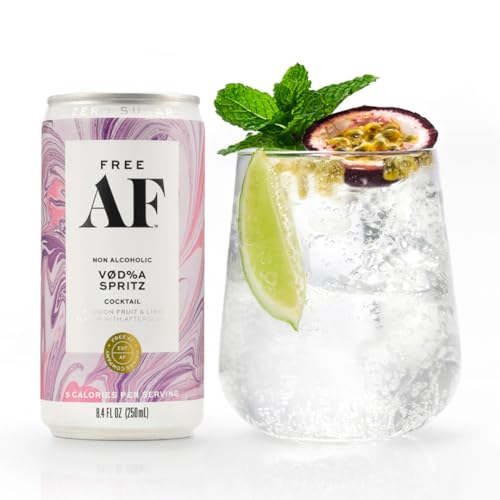 Free AF Alcohol Free Vodka Spritz | Non Alcoholic Sparkling Cocktail | Gluten Free, Low Calorie, Zero Sugar | Alcohol-Free | 12 Pack | 8.4 fl oz cans, 100.8 Fl Oz, 8.4 fluid_ounces