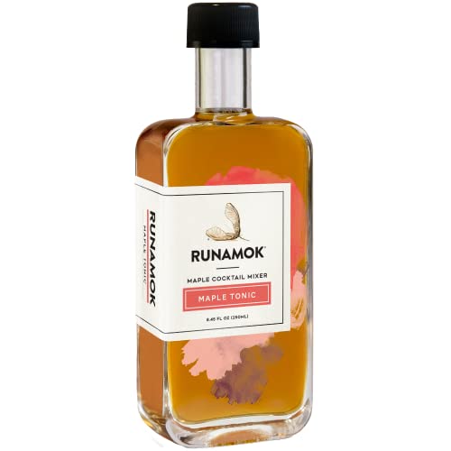 Runamok Maple Tonic Cocktail Syrup | Non-Alcoholic Maple-based Cocktail Mixers | Perfect Gin + Tonic | 8.45 Fl Oz (250mL)