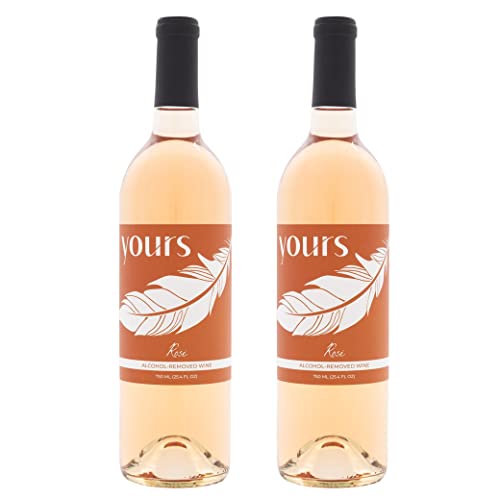 YOURS Non-Alcoholic Rose Wine - Low-Calorie, Guilt-Free (2-Pack)