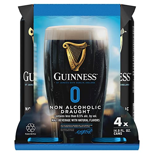 Guinness Irish Dry Stout Draught Non-Alcoholic Beer, 14.9 Fl Oz