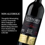 Lussory Premium Tempranillo Alcohol Removed 0.0% Dealcoholized Red Alternative From Spain, Low Calories, Low Sugar, Halal Certified (750ml, 1 Bottle)