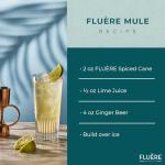 FLUÈRE RUM ALTERNATIVE – Spiced Cane Dark Roast, Non-Alcoholic Distilled Spirit with Sugar Cane Molasses, 23.7 Fl Oz | Created for Cocktails