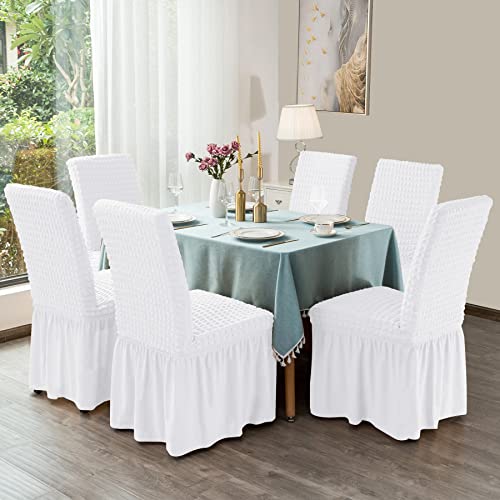 White Stretch Chair Covers for Wedding - Set of 2