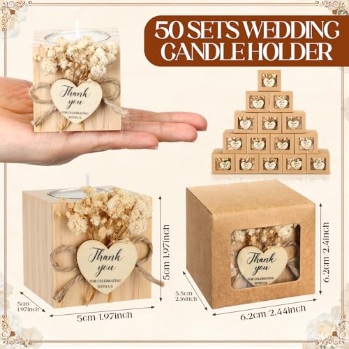 Rustic Wood Candle Holders - Set of 50