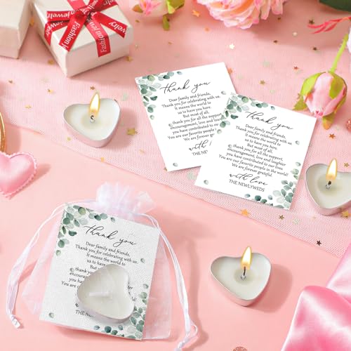 Heart-Shaped Candles for Wedding Favors - 100 Sets